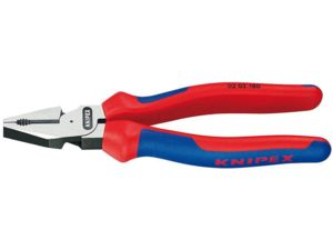 Silové kombinované kleště 180 mm. KNIPEX 02 02 180 - leštěná hlava, vícesložkové návleky