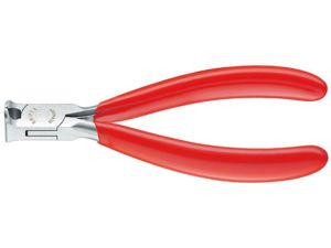Čelní štípací kleště pro elektroniku 115 mm KNIPEX 64 01 115 - leštěná hlava, plastové návleky