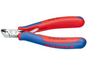 Čelní štípací kleště pro elektroniku 115 mm KNIPEX 64 52 115 - leštěná hlava, vícesložkové návleky