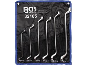 Oboustranné očkové klíče 1/4 ÷ 7/8" BGS1032105 palcové, vyhnnuté. Sada 6 dílů v tašce