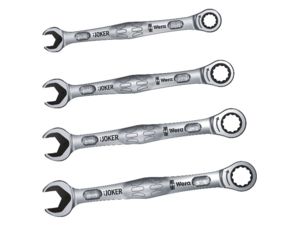 Otevřené a očkové ráčnové klíče WERA Joker 073290 10 ÷ 19 mm. Sada 4 dílů