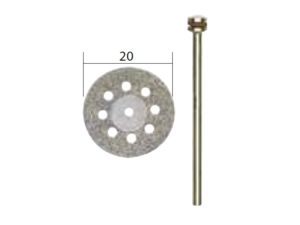 Diamantový kotouč Proxxon pr. 20 mm s chladícími otvory + dřík