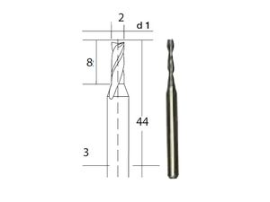 Tvrdokovová spirálová fréza Proxxon. 2 mm