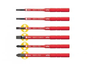 Wiha 36089 Sada 6 ks nástavců SoftFinish plochý/křížový PZ slimBit, VDE, Typ 2831B602