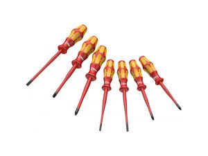 Elektrikářské šroubováky Wera typ 160 iSS/7 Kraftform Plus řada 100 VDE. Sada 7 ks