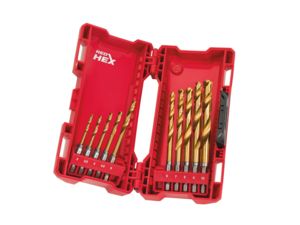 Vrtáky do kovu Milwaukee Shockwave HSS-G TiN Red Hex 10 ks (3 ÷ 10 mm)
