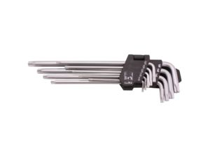 Zástrčné klíče TORX (T-profil) T10 ÷ T50 BGS100793 extra dlouhé. Sada 9 ks.