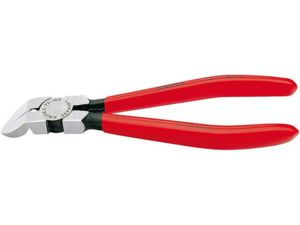 Boční štípací kleště na plasty v úhlu 45° 160 mm KNIPEX 72 11 160 - leštěná hlava, plastové návleky