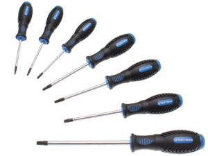 Sada šroubováků T-profil (Torx) T10 ÷ T40 BGS107841 s vrtáním (7 dílů, CV-S2)