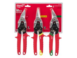 Nůžky na plech 260 mm - levé, pravé a přímé Milwaukee. Sada 3 ks
