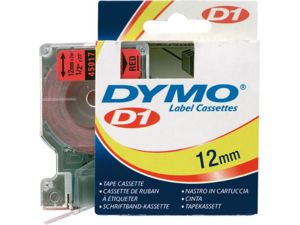 Popisovací páska D1 45017 černá/červená 12mmx7m DYMO