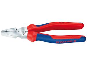 Silové kombinované kleště 225 mm. KNIPEX 02 05 225 - chromováno, vícesložkové návleky