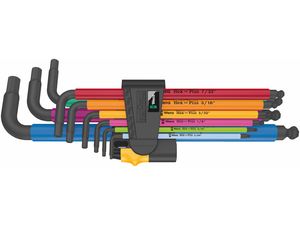 Wera 022640 Zástrčné klíče 950/9 Hex-Plus Multicolour Imperial 2, palcové, BlackLaser (Sada 9 dílů)