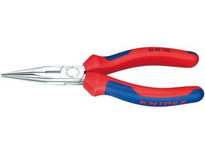 Půlkulaté kleště s břity pro radiotechniku 160 mm KNIPEX 25 05 160 - chromováno, vícesložkové návleky