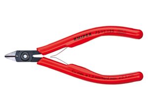 Boční štípací kleště pro elektroniku 125 mm KNIPEX 75 12 125 - leštěná hlava, vícesložkové návleky