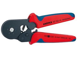 Samonastavitelné kleště 180 mm KNIPEX 97 53 14 - pro lisování kabelových koncovek. Chromováno, plastové návleky