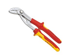 Instalatérské kleště VDE-Cobra 250 mm. KNIPEX 87 26 250 - 1000V. Chromováno, vícesložkové návleky