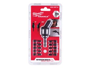 Úhlový nástavec ShockWave Knuckle s bity 1/4" Milwaukee 4932459781, rázový. Sada 11 dílů