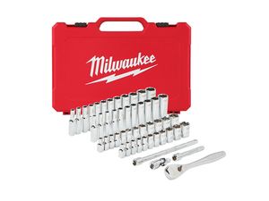 Gola sada 1/4" 5 ÷ 15 mm a 5/32 ÷ 9/16" Milwaukee 4932464944 metrická a palcová (50 dílů)
