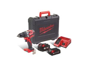 Aku kompaktní bezuhlíková vrtačka Milwaukee M18 CBLPD-422C s příklepem (4,0 + 2,0 Ah)