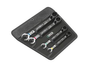 Wera 020090 Očkoploché ráčnové klíče 10 ÷ 19 mm 6001 Joker 4 Set 1, vyhnuté (Sada 4 dílů)