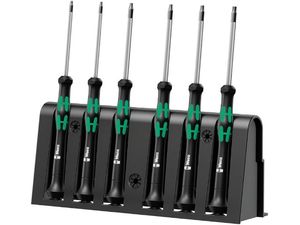 Wera 118154 Šroubováky pro elektroniku Torx BO Kraftform Kompakt Micro typ 2067/6 (Sada 6 dílů + stojánek)