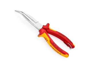 Půlkulaté kleště s břity (zobákovité) Knipex 26 26 200 T - 1000V. Chromováno, vícesložkové návleky VDE (200 mm)