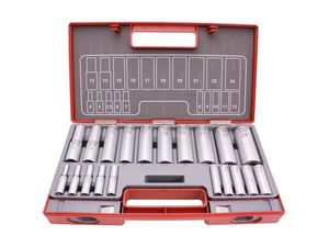 Hlavice nástrčné 1/4“+1/2“ BGS6034020, prodloužené (Sada 20 dílů)