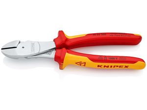 Silové boční štípací kleště 200 mm KNIPEX 74 06 200 - 1000V. Chromováno, vícesložkové návleky VDE