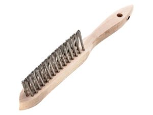 Ruční kartáč 290 mm na koutové sváry Lessmann, INOX (V4A) drát, hladký, 3-řadový