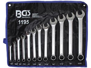 Očkoploché klíče 1/4" ÷ 15/16" BGS101195 palcové, dle DIN 3113A. Sada 12 dílů
