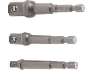 Adaptéry šestihran 1/4" na čtyřhran 1/4" - 3/8" - 1/2" BGS109685 Sada 3 díly