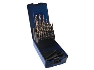 Sada spirálových vrtáků RATIOLINE pr. 1 ÷ 10,5 mm dle DIN 338. HSS-GK včetně rozměrů na závity (24 ks)