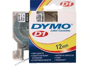 Popisovací páska D1 45010 černá/průhledná 12mmx7m DYMO