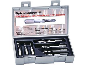 Bity 1/4" se spirálovými HSS vrtáky do kovu 2 ÷ 8 mm DIN 3126, Format 5010380007 (Sada 7 ks)