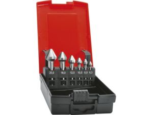 Kuželové a odjehlovací záhlubníky 60° pr. 6,3 ÷ 25,0 mm Format dle DIN 334-C, HSS (Sada 5 ks)