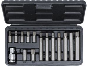 Šroubovací bity 3/8" inbus 4 ÷ 12 mm Kraftmann BGS105070. Sada 15 ks v kazetě