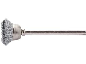 Hrncový kartáč ocel stopkový 15 x 0,1 mm Lessmann 430222, vlnitý drát