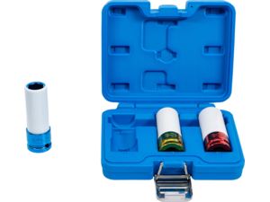 Nástrčné hlavice 1/2" 17 ÷ 21 mm BGS107200, prodloužené pro Al kola. Sada 3 ks