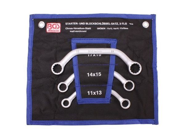Oboustranné očkové klíče 10 ÷ 19 mm BGS101215, C-forma, dvanáctihran. Sada 3 díly