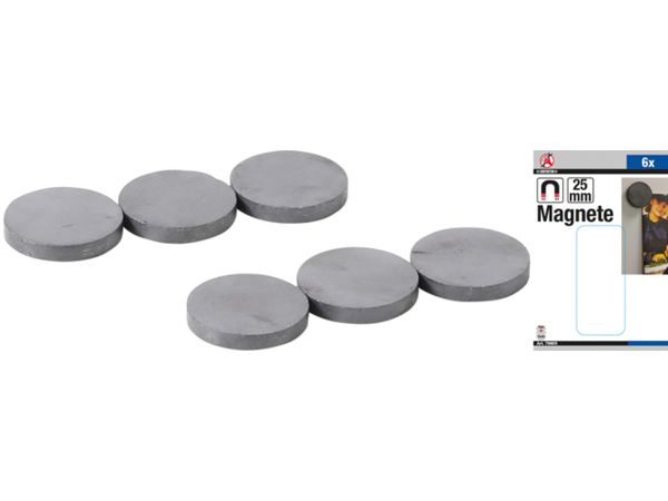 Magnety pr. 25 mm Kraftmann BGS1079905 keramika. Sada 8 dílů