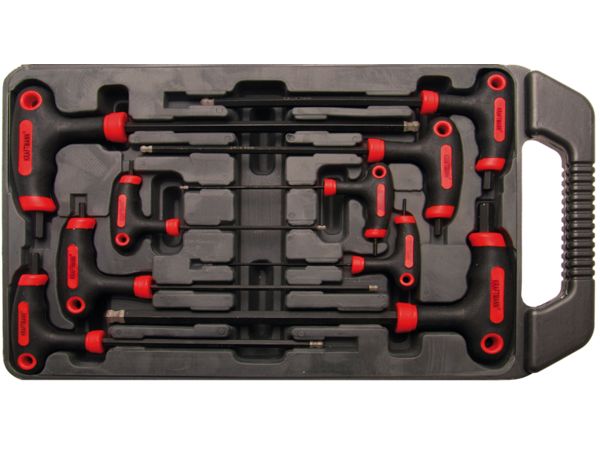 Zástrčné šestihranné klíče (inbus) Kraftmann 2 ÷ 10 mm s T-rukojetí BGS107882. Sada 9 dílů