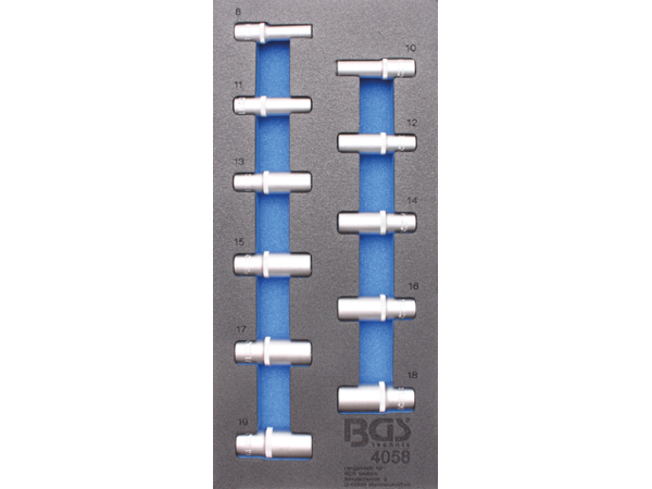 Nářaďový modul 1/3 - BGS104058 Nástrčné hlavice 3/8" šestihranné, prodloužené. Sada 11 dílů