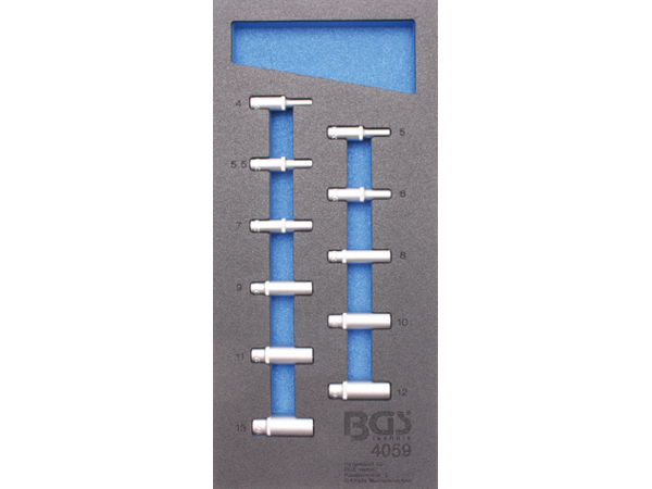 Nářaďový modul 1/3 - BGS104059 Nástrčné hlavice 1/4" šestihranné, prodloužené. Sada 11 dílů