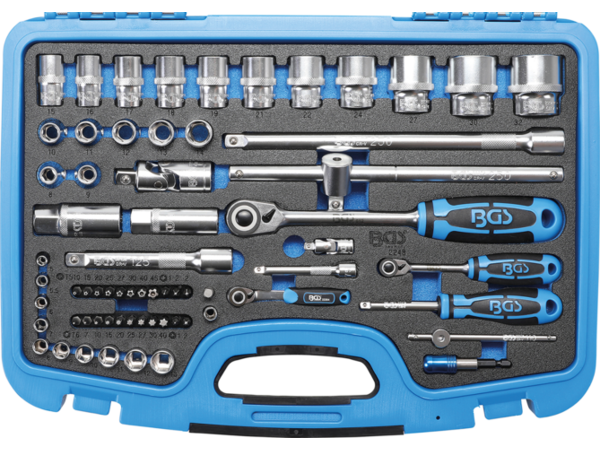 Gola sada BGS-66K 1/4" + 1/2" (5 ÷ 32 mm) BGS102248 Pro torque® 66 dílů v kufru