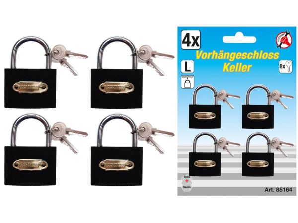 Sada visacích zámků Kraftmann typ L BGS1085164 univerzální klíč (4x 35 mm)