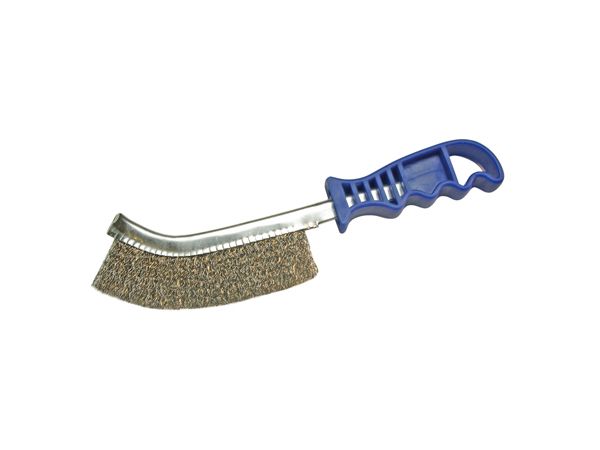 Ruční kartáč 260 mm BGS103173 zahnutý, mosazný drát, plastová rukojeť