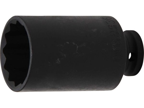 Nástrčná hlavice 1/2" 36 mm BGS105342, prodloužená, tvrzená, 12hranná