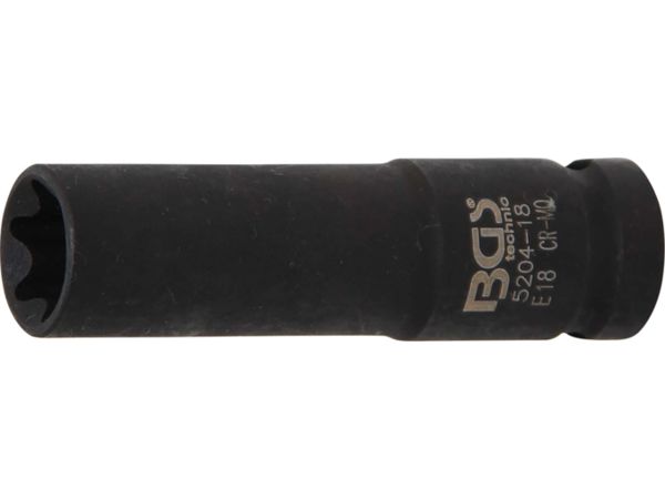 Nástrčná hlavice 1/2" E18 BGS105204-18, prodloužená, tvrzená pro E-Profil