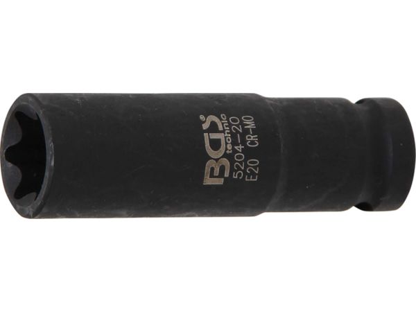 Nástrčná hlavice 1/2" E20 BGS105204-20, prodloužená, tvrzená pro E-Profil